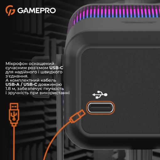 У Фокстрот Мікрофон GAMEPRO Genesis X-Arctic Black (UGM117B)