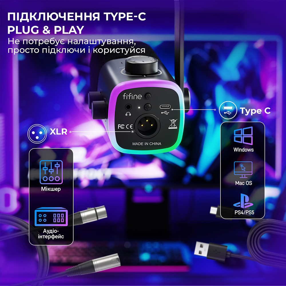 Заказать Микрофон FIFINE Black (AM9)