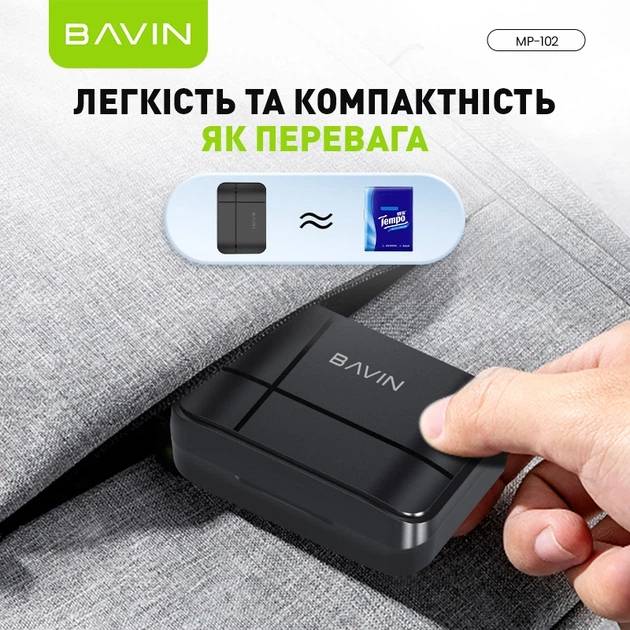 Зовнішній вигляд Петлічний мікрофон BAVIN BAVIN MP-102 Type-C Black (MP-102 BK)