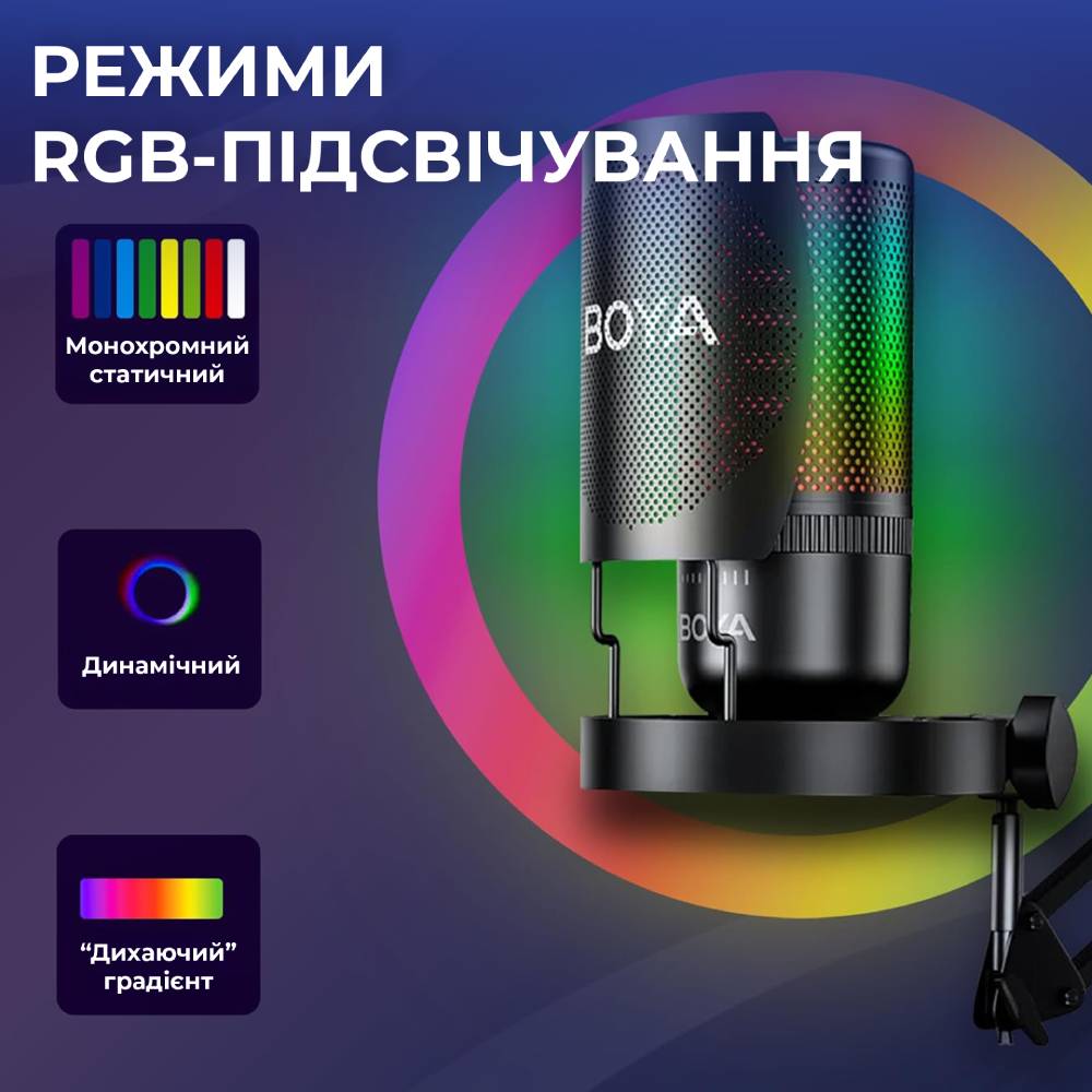 Изображение Микрофон BOYA K3-02 RGB Black