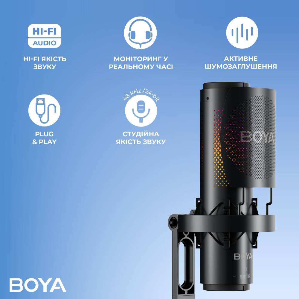 В интернет магазине Микрофон BOYA K3-02 RGB Black