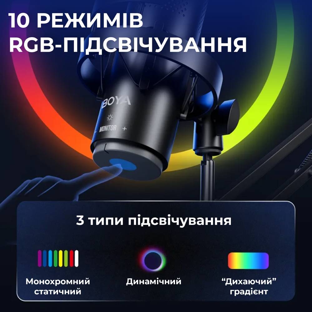 В Фокстрот Микрофон BOYA K9 RGB Black