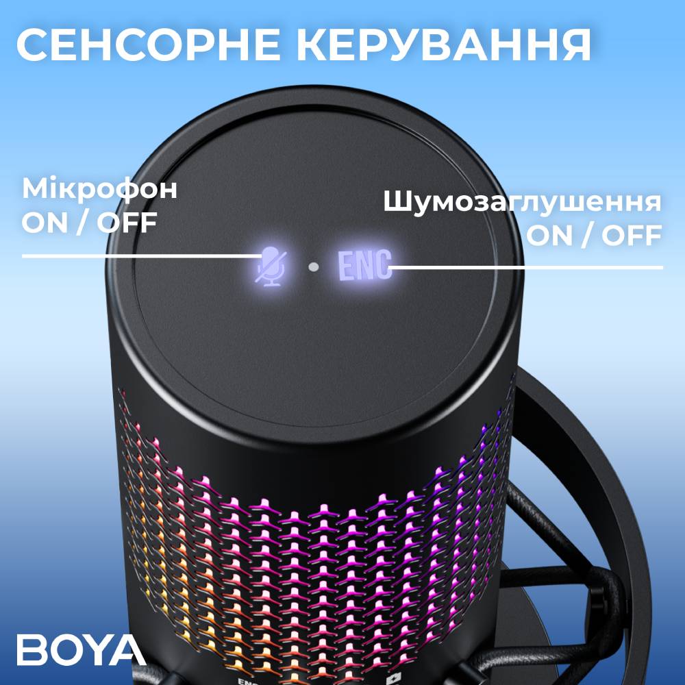 В Фокстрот Микрофон BOYA K5-02 RGB Black