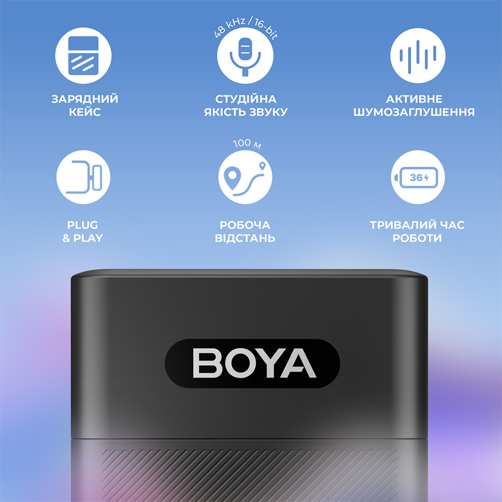 В Фокстрот Микрофон BOYA BY-V30 Type-C Black