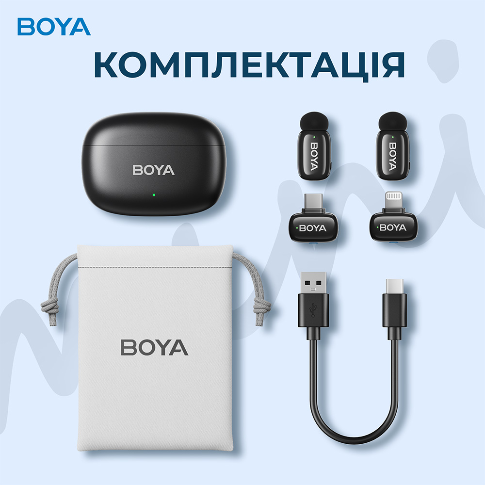 В Украине Микрофон BOYA mini-12 Type-C/Lightning Black