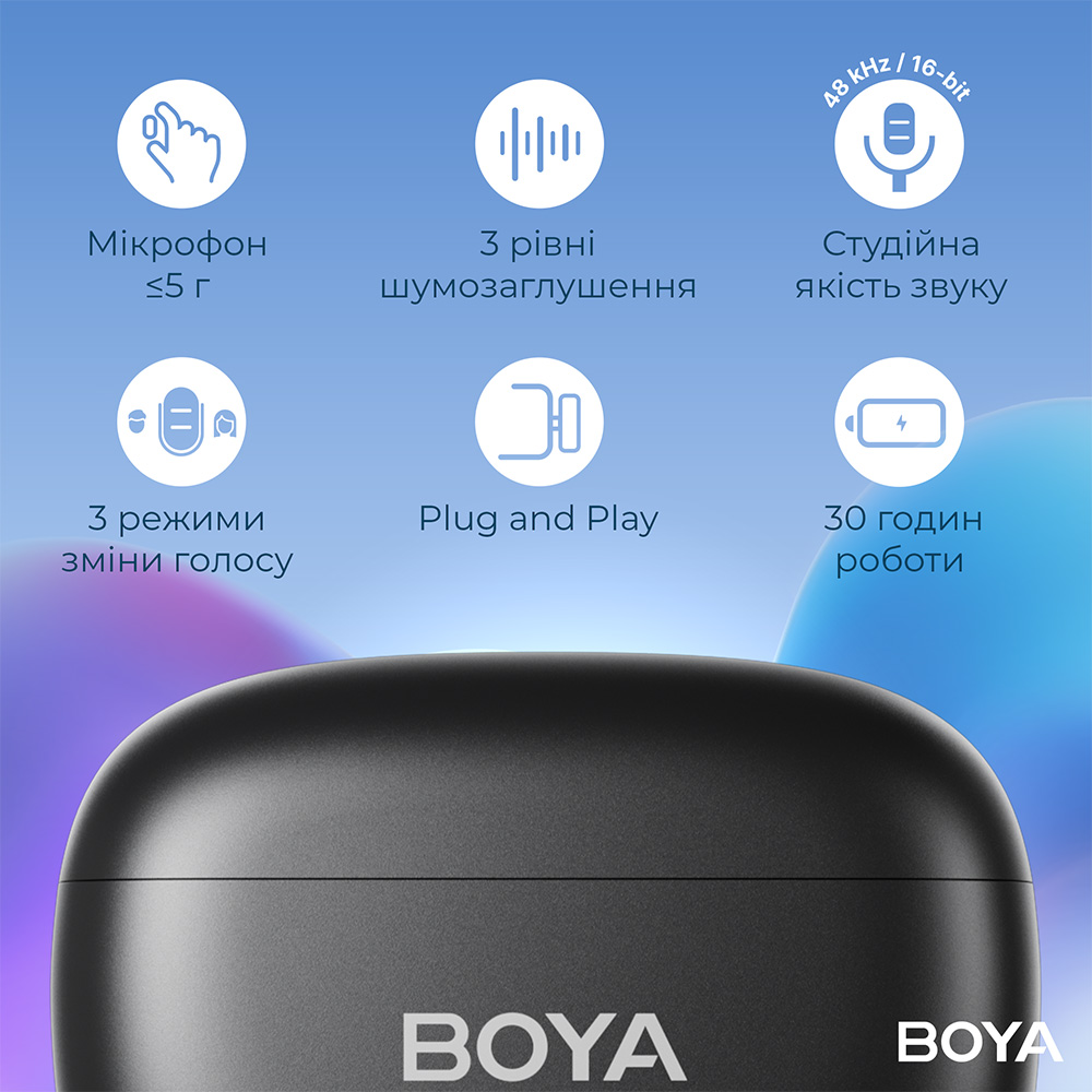 Покупка Микрофон BOYA mini-12 Type-C/Lightning Black