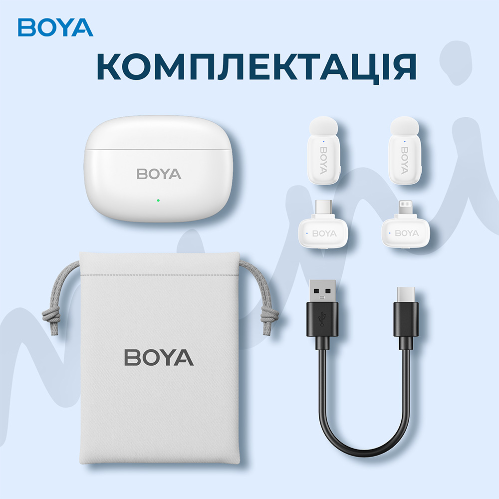 Фото 15 Микрофон BOYA mini-13 Type-C/Lightning White