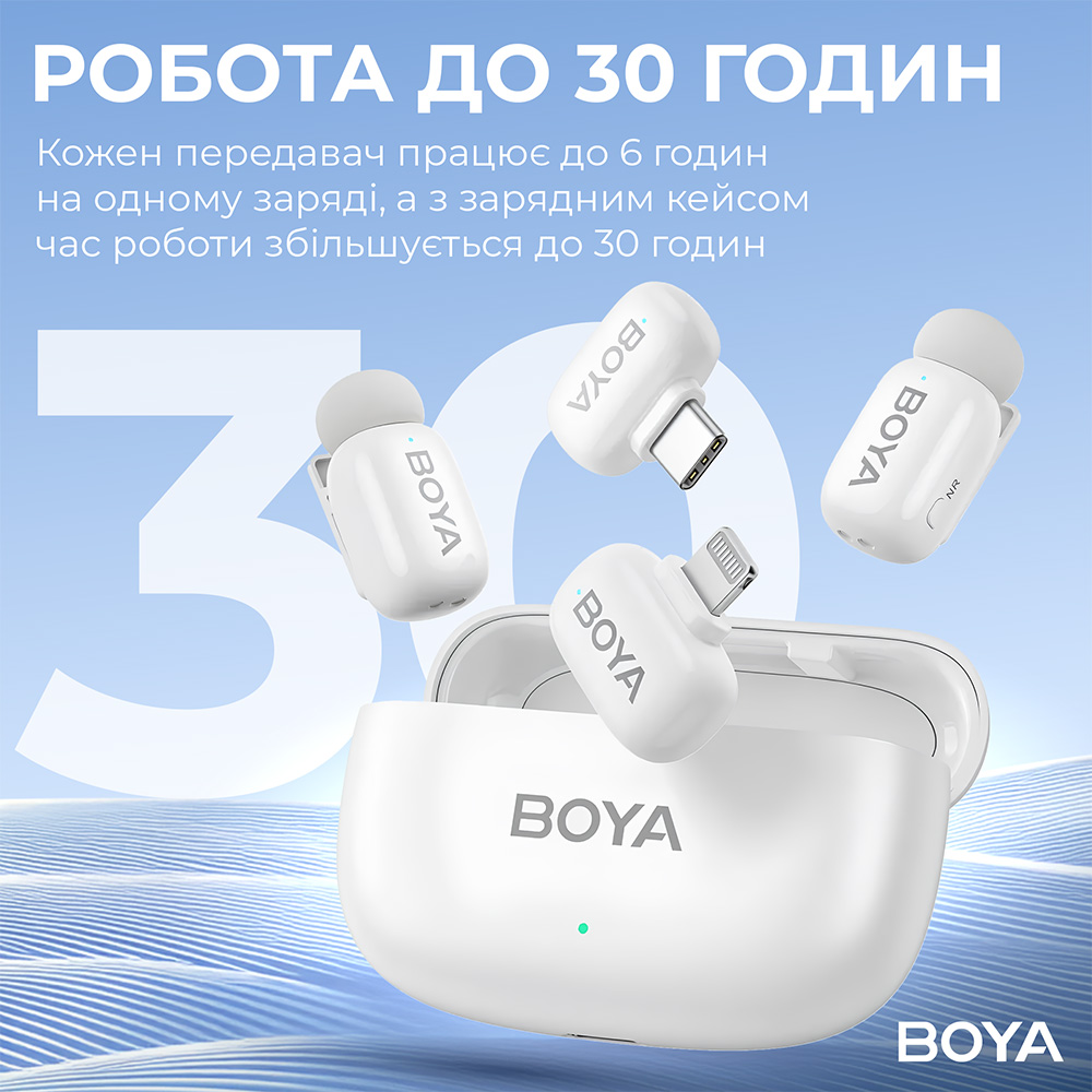 Изображение Микрофон BOYA mini-13 Type-C/Lightning White