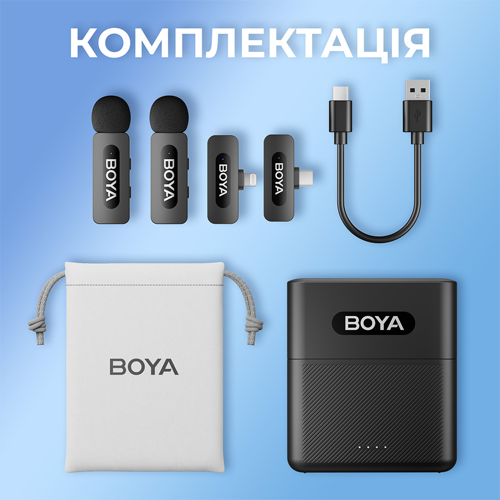 Фото 17 Микрофон BOYA BY-V3 Combo Type-C/Lightning Black