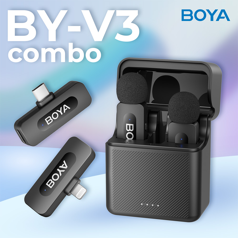 Фото Микрофон BOYA BY-V3 Combo Type-C/Lightning Black