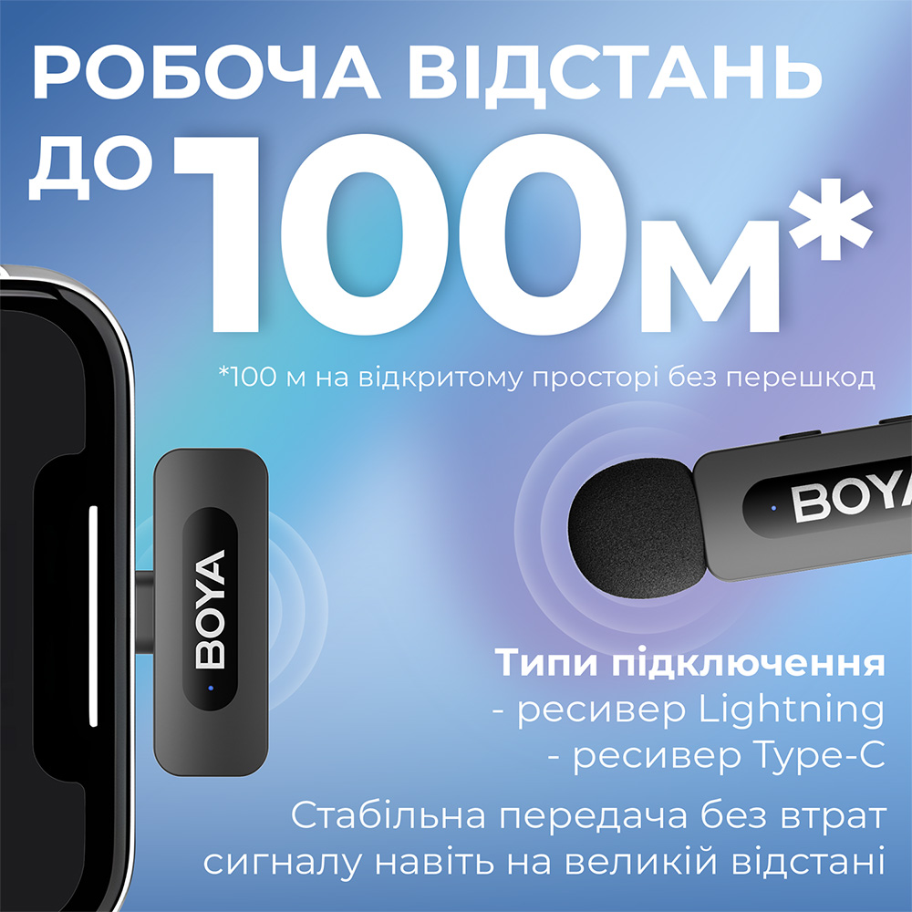 Покупка Микрофон BOYA BY-V3 Combo Type-C/Lightning Black