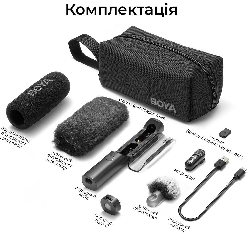 Фото 15 Беспроводной микрофон BOYA Magic-07 Type-C Black