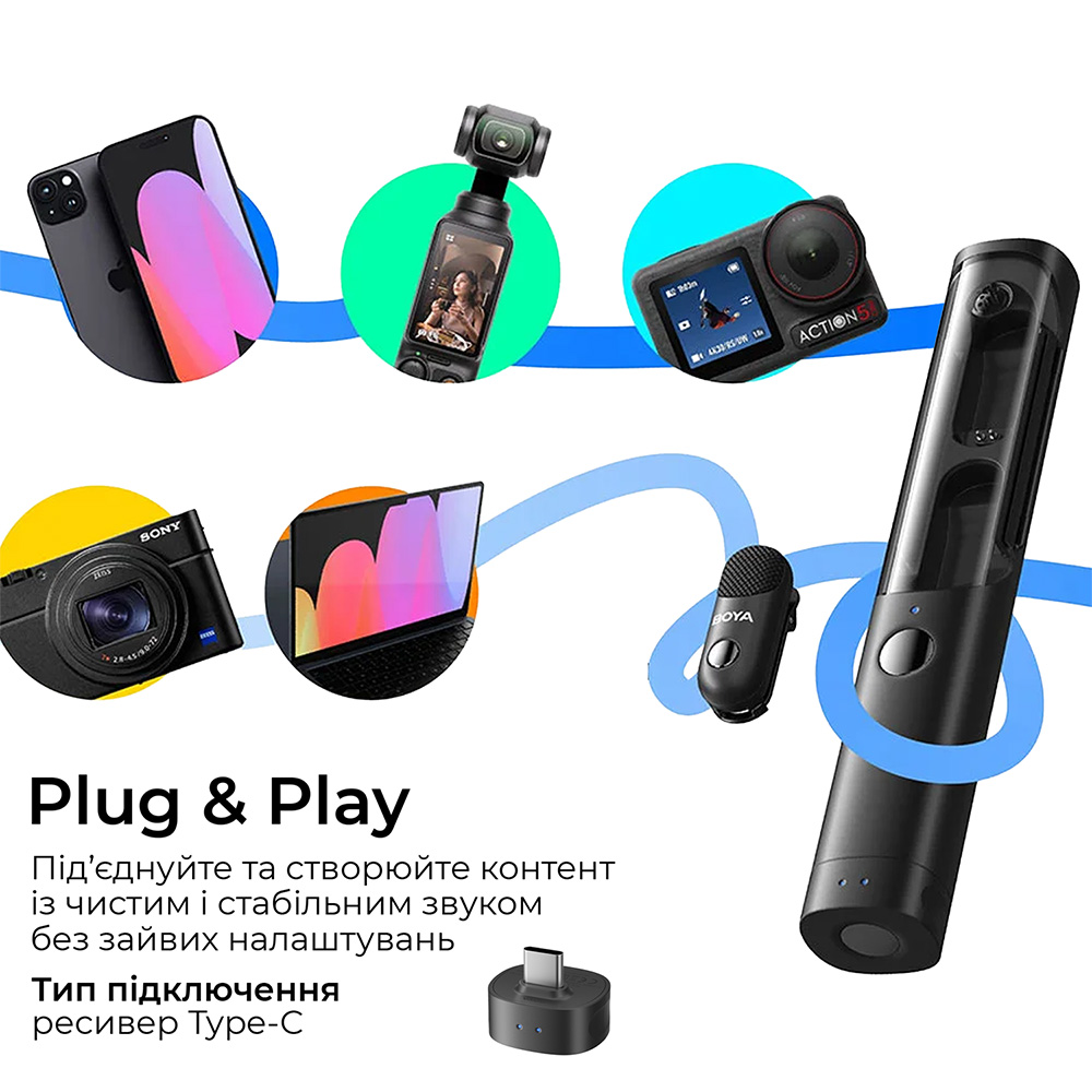 Фото 14 Микрофон BOYA Magic-05 Type-C Black