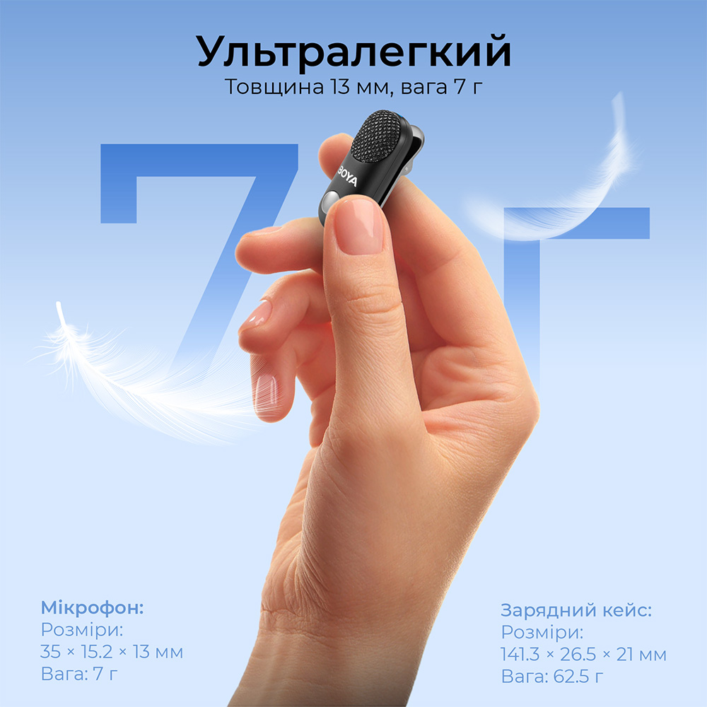 Микрофон BOYA Magic-07 Type-C/Lightning Black Тип петличный