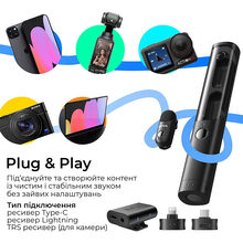 Беспроводной микрофон BOYA Magic-02 Type-C/Lightning Black