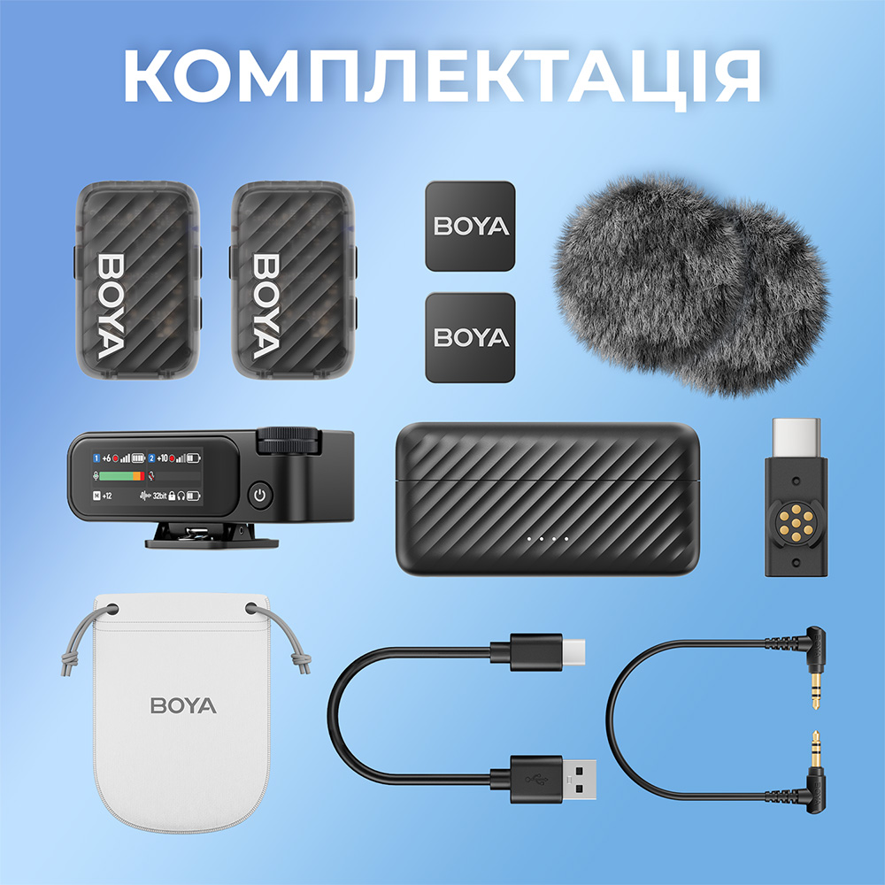Фото 17 Микрофон BOYA MIC 2-02 Type-C/TRS Black