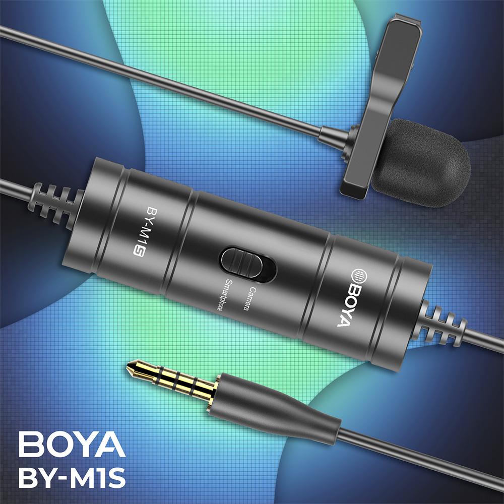 Микрофон BOYA BY-M1S Black Дополнительно Частотный диапазон: 50 Гц–20 кГц, соотношение сигнал/шум: 78 дБ, выходное сопротивление: 600 Ом, подключение: 3,5 мм mini jack TRS, TRRS, вес: 68 г