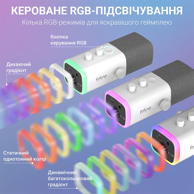 Заказать Микрофон FIFINE AM8TW USB/XLR White