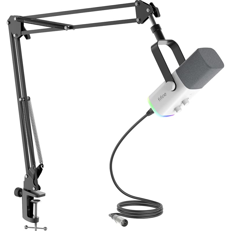 Микрофон FIFINE AM8TW USB/XLR White Комплектация USB кабель; Пантограф; С-образный зажим (струбцина); Руководство пользователя