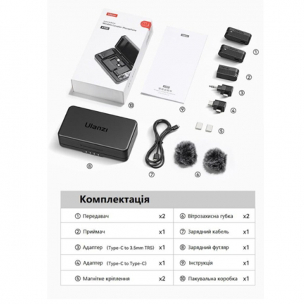 Зовнішній вигляд Мікрофон ULANZI VIJIM A100 UV-A014A A100 Type C Black (A014A)