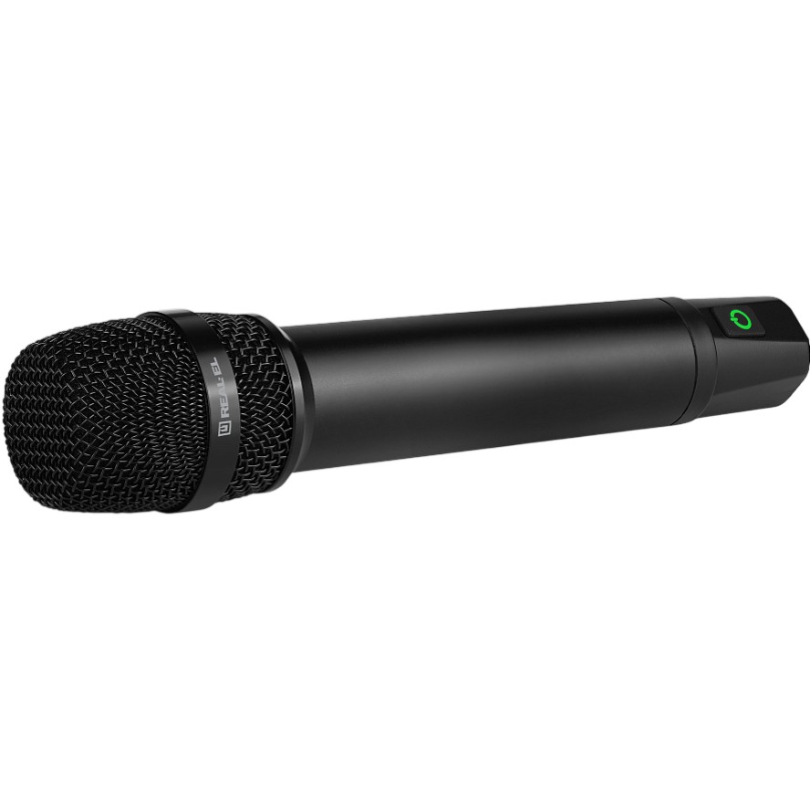 Микрофон REAL EL KM-830 + ресивер Black (EL121900001) Дополнительно До 12 ч автономной работы; Поп-фильтр; Повышенная чувствительность и высокое шумоподавление; Вес: 210 г; Частотный диапазон, Гц: 100-12000; Мощность передатчика: 5 мВт; Частота: 2400 МГц; Тип разъёма: TS 1/4" (6.35 мм джек); Мембрана: Ø 25 мм