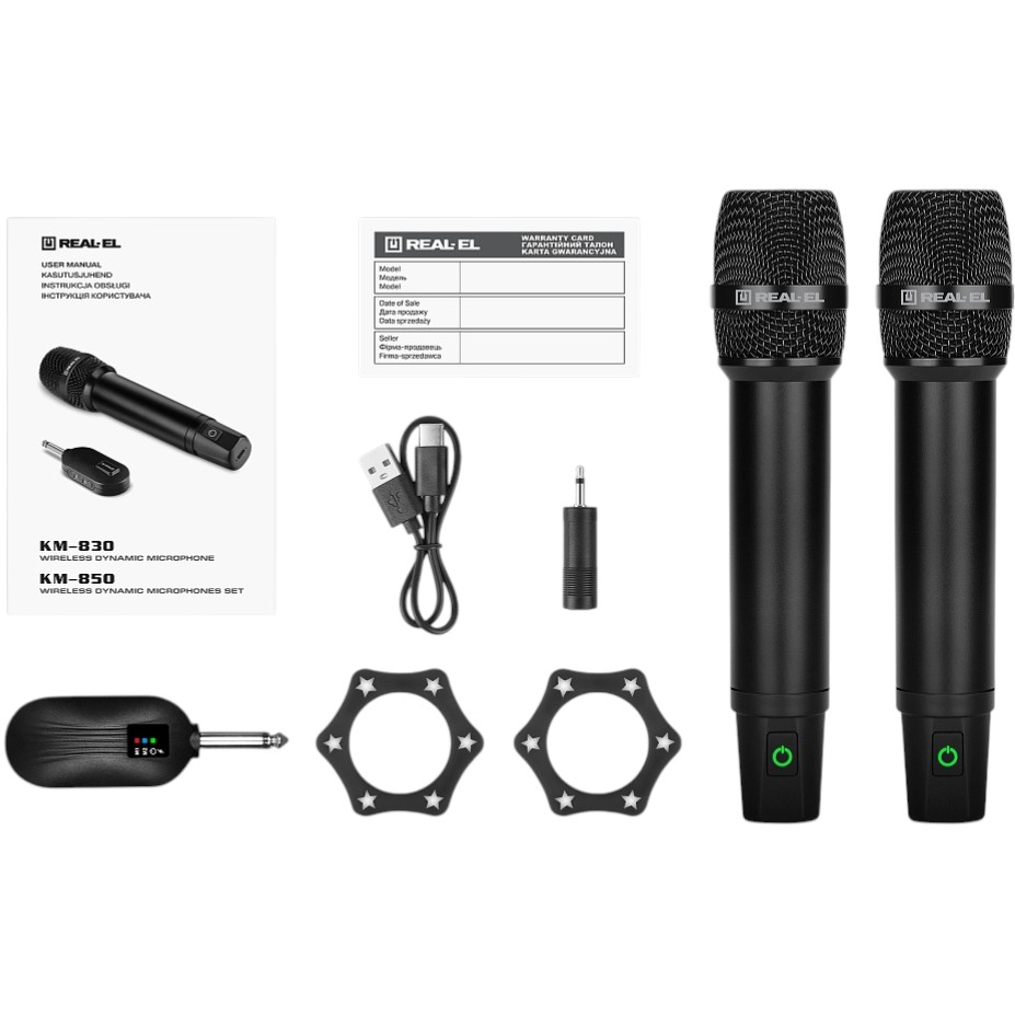 Изображение Набор микрофонов REAL EL KM-850 2 шт Black (EL121900002)