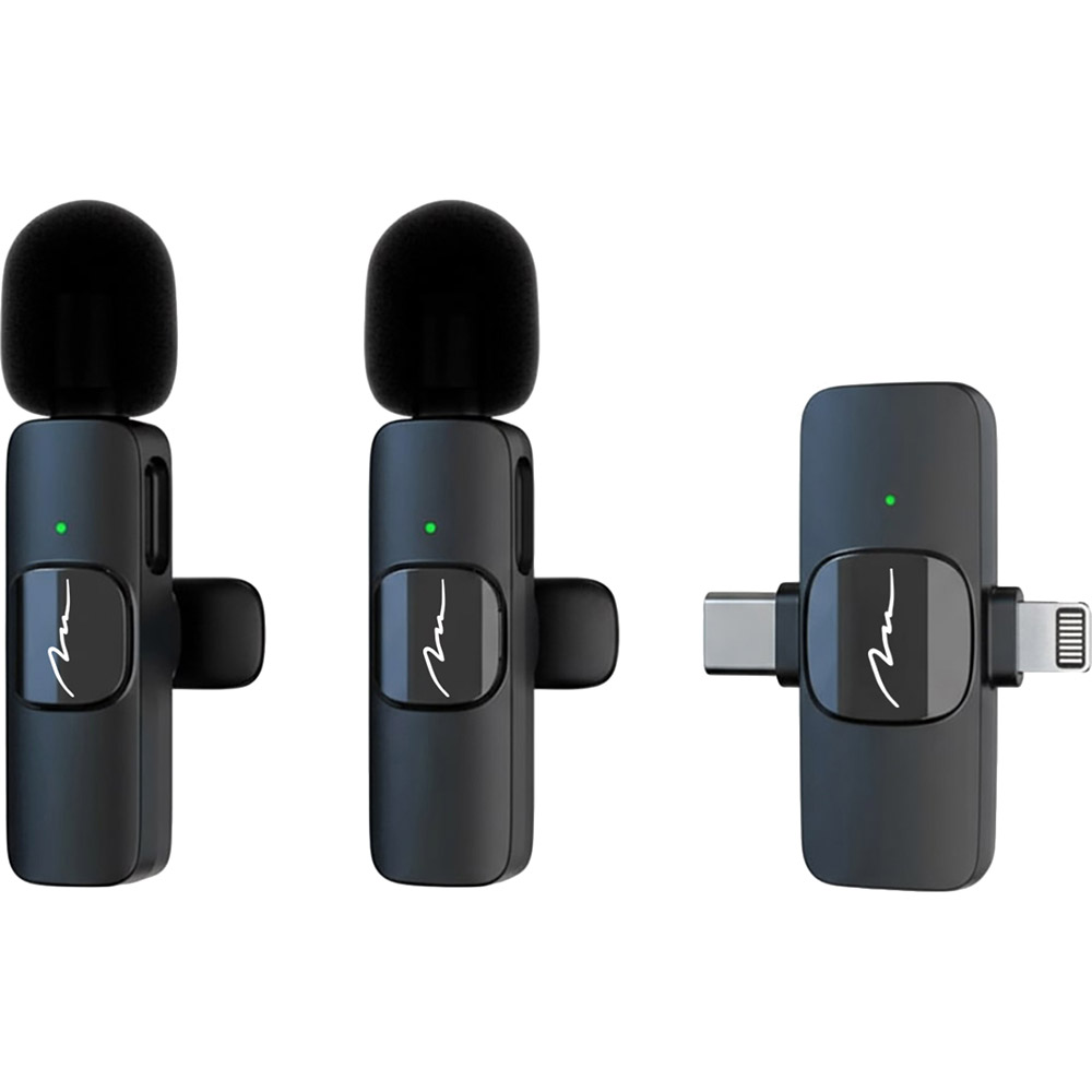 Микрофон Media-Tech MT416 USB-C/Lightning 2-Pack Micro-Mic Duo Black Комплектация Приемник; 2 микрофона; Кабель USB-C – USB-C; 2 защитных чехла от ветра; Документация