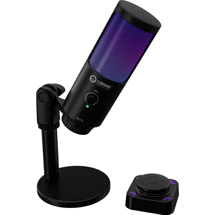 Мікрофон LORGAR Voicer SMP40 RGB Black (LRG-SMP40-BK) Матеріал Алюміній