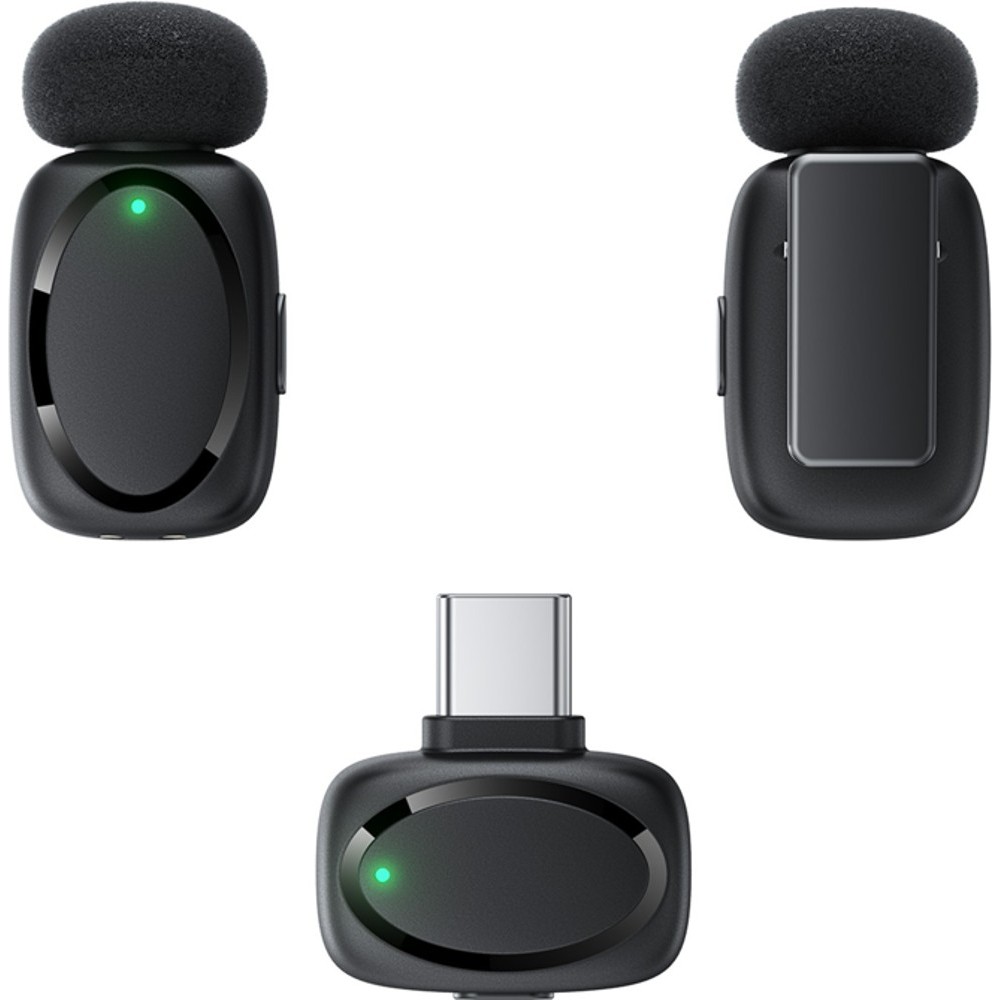 Микрофон ACEFAST R2 Black (6974316284901) Дополнительно 360° всенаправленный звук; цифровой аудиоинтерфейс; задержка 30 мс; шумоподавление; режим изменения голоса; разъем USB-C; быстрая зарядка; автоматическое подключение; одновременная работа двух микрофонов