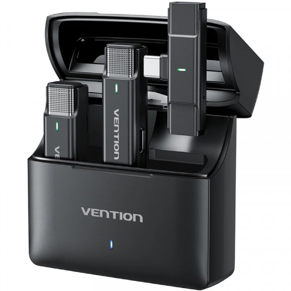 Мікрофон VENTION USB-C 2-Pack Wireless Lavalier with Charging Case Black (NCAB0) Тип петличний