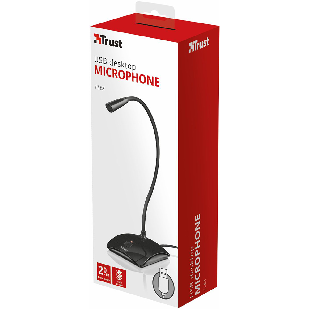 Мікрофон TRUST Flex USB Microphone (21679) Довжина кабелю/радіус дії 2