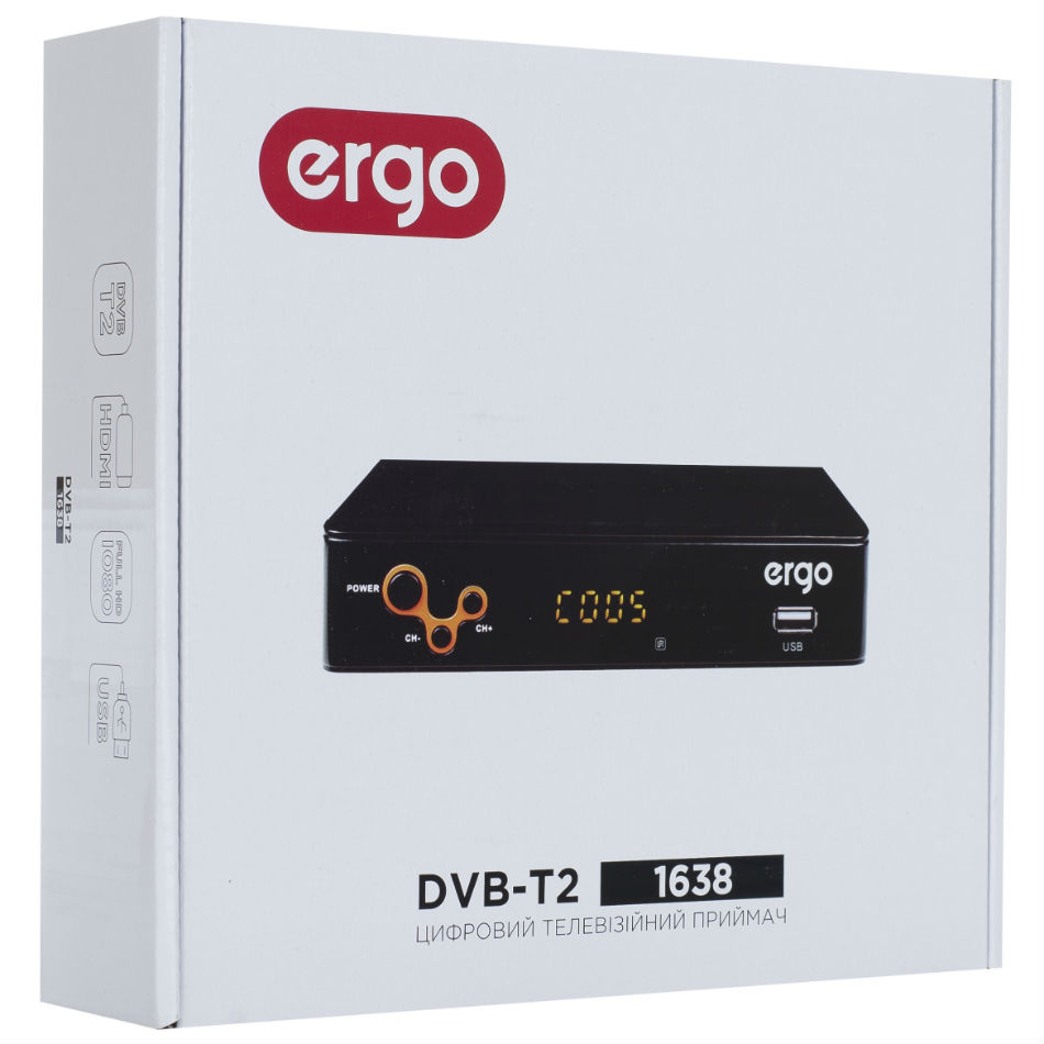 Замовити Цифровий тюнер ERGO DVB-T2 1638