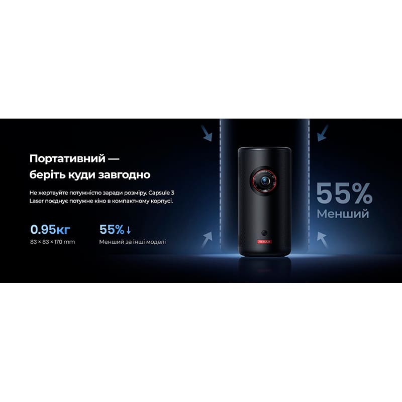 Фото Проектор NEBULA Capsule 3 Laser (GTV) Black (D2426212)