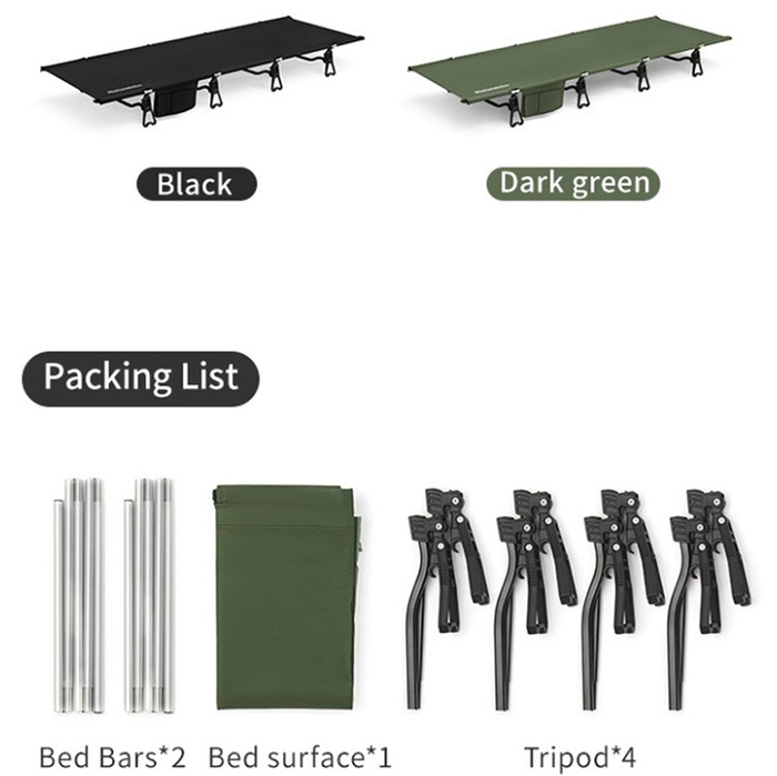 Кровать складная NATUREHIKE XJC08 CNK2550WS020 Black (6977465868886) Кровать складная NATUREHIKE XJC08 CNK2550WS020 Black (6977465868886) Дополнительно быстросборная конструкция; треугольные ножки для устойчивости; двойной карман для мелочей; верх из ткани Oxford легко очищается; устойчивость к коррозии; компактная транспортировка в чехле-сумке