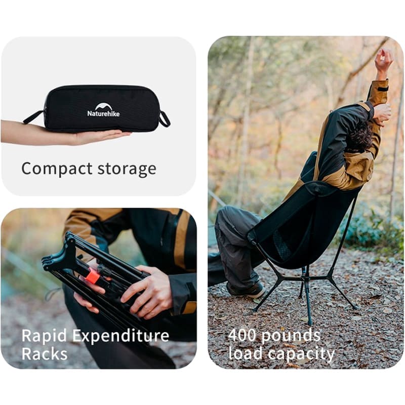 В Фокстрот Стул раскладной NATUREHIKE CNK2550JJ013 Yamami YL01 М Gray (6927595774816)