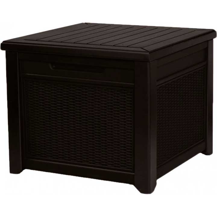 

Стол-сундук Keter Cube Rattan 208 л Коричневый (7290106924840), Стіл-скриня CUBE RATTAN 208л, корич.