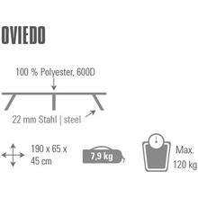 Раскладушка  HIGH PEAK Oviedo Dark Grey/Blue (44160)