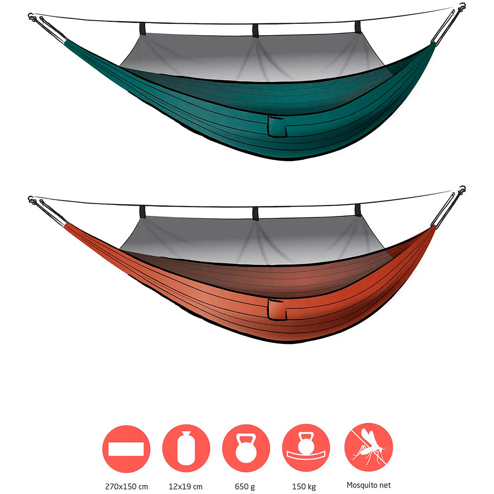 Гамак GRAND CANYON Bass Mosquito Hammock Storm (360028) Розмір у складеному вигляді 19 х 16 х 12