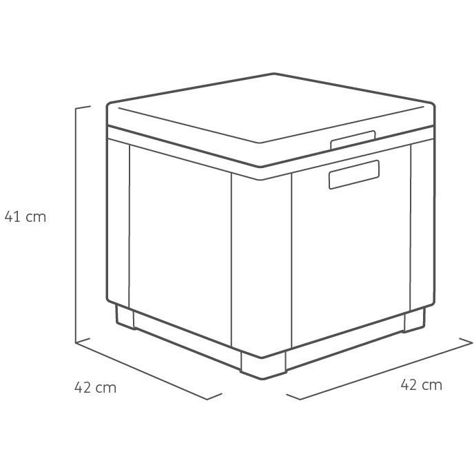Изображение Стол-сундук KETER Ice Cube Grey (17194600)