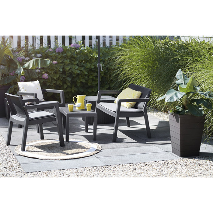 Замовити Набір садових меблів KETER Emily Patio set з подушками Graphite (17209816)