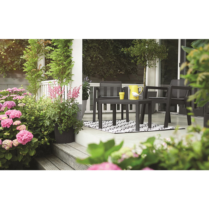 Зображення Набір садових меблів KETER Emily Balcony set з подушками Grey (17209814)