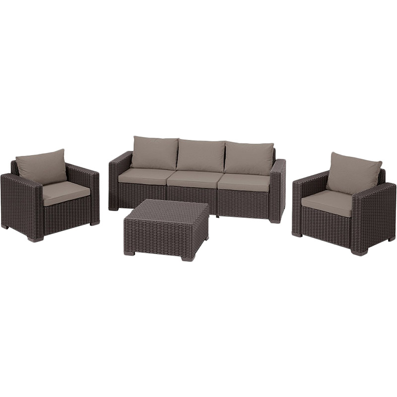 Набор мебели ALLIBERT California 3 seater Brown (17198931599)