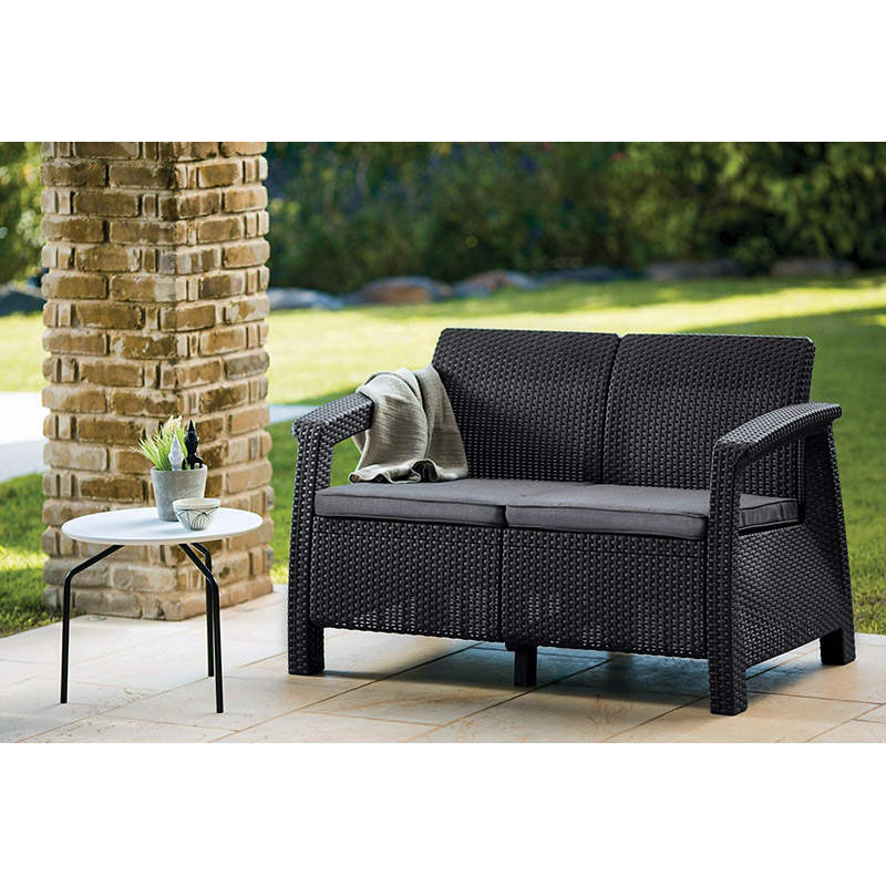 Диван KETER Corfu II Love seat Grey (17197359) Материал каркаса полипропилен