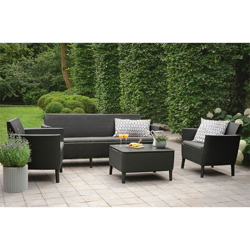 Набор мебели ALLIBERT Salemo 3 seater set Grey (17205990) Материал столешницы пластик