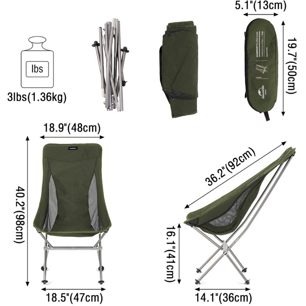 Заказать Стул NATUREHIKE YL06 Green (NH18Y060-Z)
