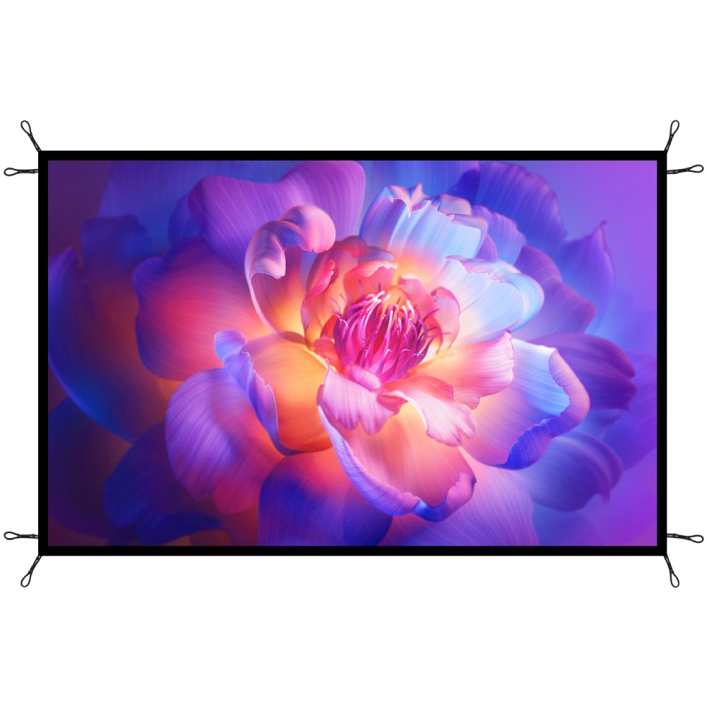 Проекційний екран YABER 100" (Yaber-100Inch-SCREEN) Проекційний екран YABER 100" (Yaber-100Inch-SCREEN) Особливості комплектація: проекційний екран, 8 металевих шурупів для кріплення в стіну, 8 пластикових гачків для гладких поверхонь, що самоклеяться, 8 мотузок, інтегрованих у кутові кріплення