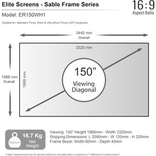 Проекційний екран ELITE SCREENS (ER150WH1)