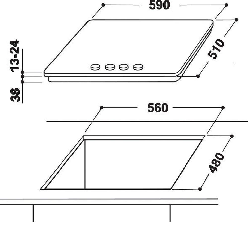 Варочная поверхность WHIRLPOOL AKR 353 IX Газовые конфорки 4