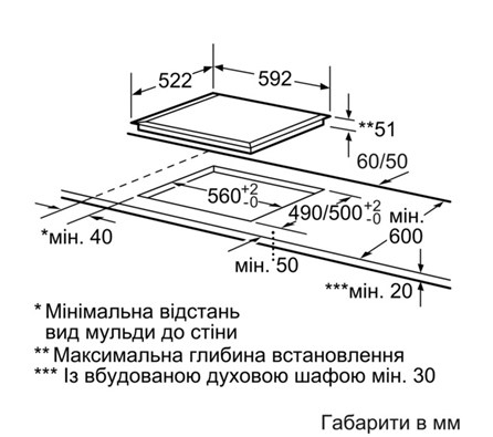 Варильна поверхня SIEMENS EH651FE17E Тип поверхні індукційна