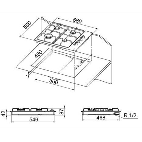 Варильна поверхня LIBERTY SD6EG-V B (335) Тип поверхні газова